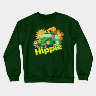 HAPPY HIPPIE LIFE STYLE COLORFUL HIPPIE CAR FLOWER POWER Crewneck Sweatshirt